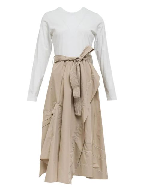 3.1 Phillip Lim tie-waist panelled midi dress - Neutrals - zdjęcie produktu nr 1