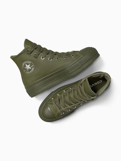 Converse trampki skórzane Chuck Taylor All Star Lift kolor zielony A12968C