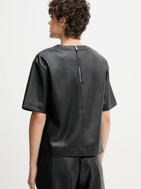 Calvin Klein Jeans bluzka damska kolor czarny gładka LV044D113G