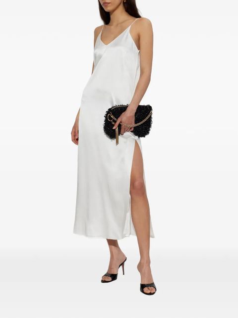 Amina Muaddi Elodie patent sabdals - Black