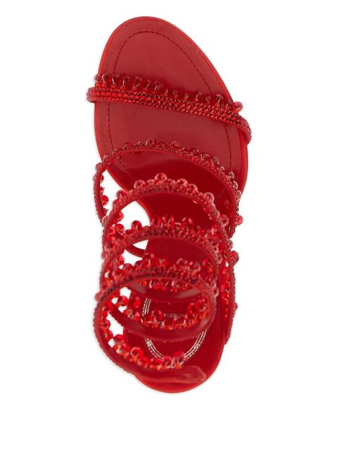 René Caovilla 105mm crystal-embellished sandals - Red