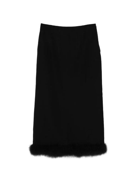 Moschino feather-trim maxi skirt - Black - zdjęcie produktu nr 1