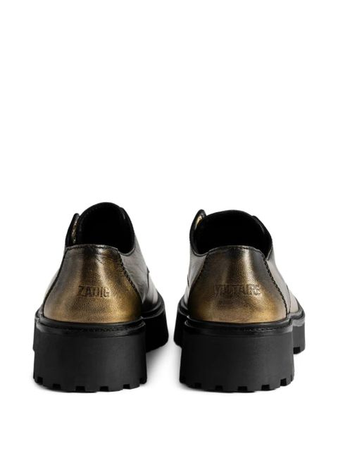 Zadig&Voltaire eyeleted platform derby shoes - Black