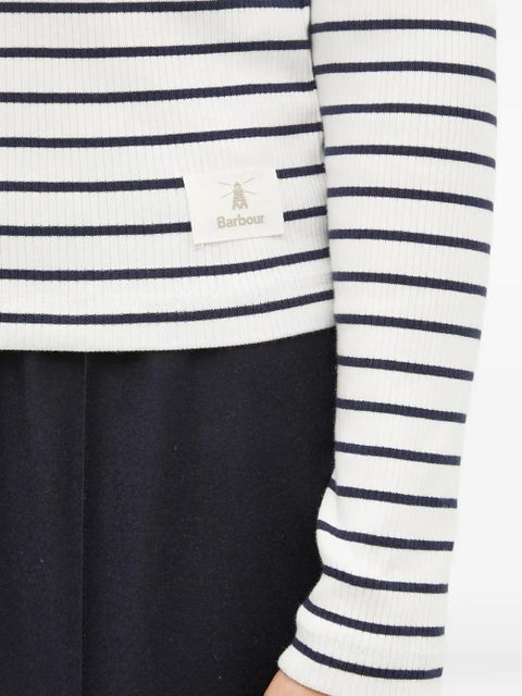 Barbour striped long-sleeved top - White