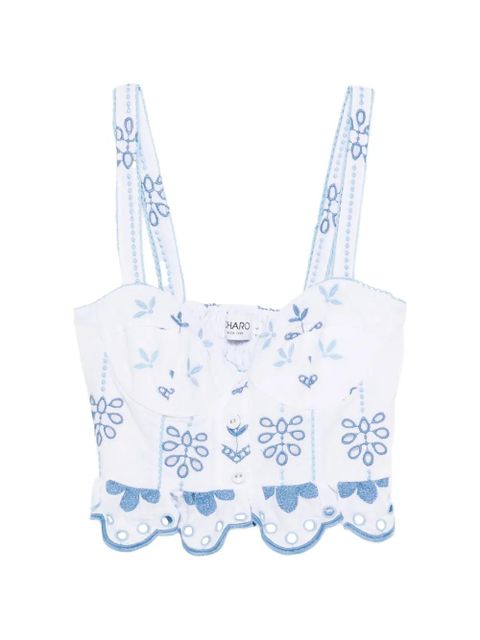Charo Ruiz Ibiza Zia floral-embroidered top - White - zdjęcie produktu nr 1