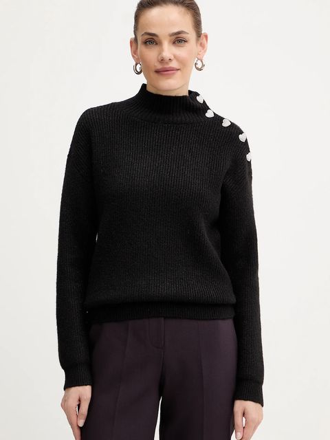 Morgan sweter z domieszką wełny MSTORI damski kolor czarny z półgolfem MSTORI - zdjęcie produktu nr 1