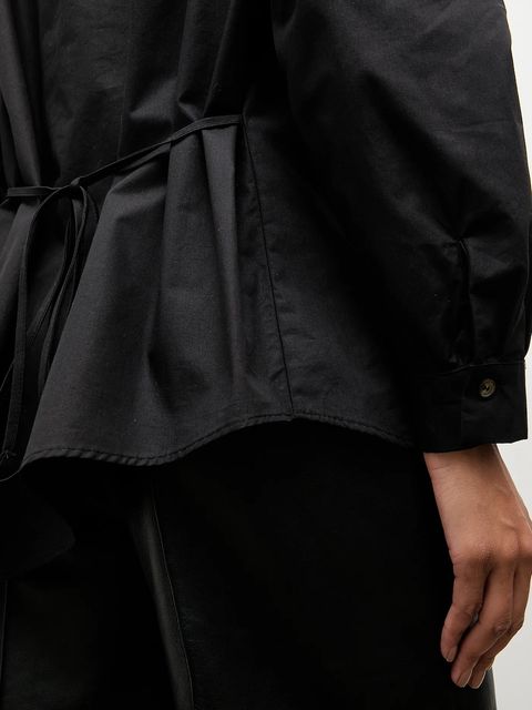 Answear.LAB koszula bawełniana damska kolor czarny regular z kołnierzykiem klasycznym