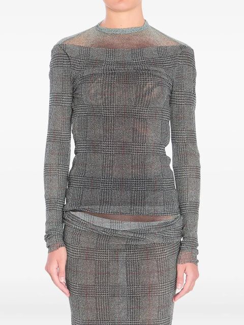 Jean Paul Gaultier checked mesh top - Grey - zdjęcie produktu nr 1