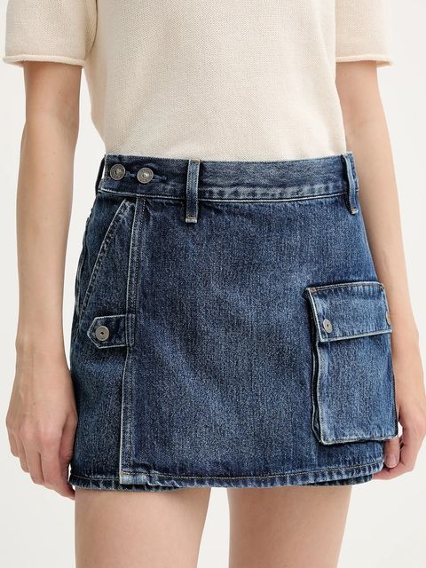 G-Star spódnicospodnie jeansowe damskie kolor granatowy gładkie high waist D26173-D788 - zdjęcie produktu nr 1
