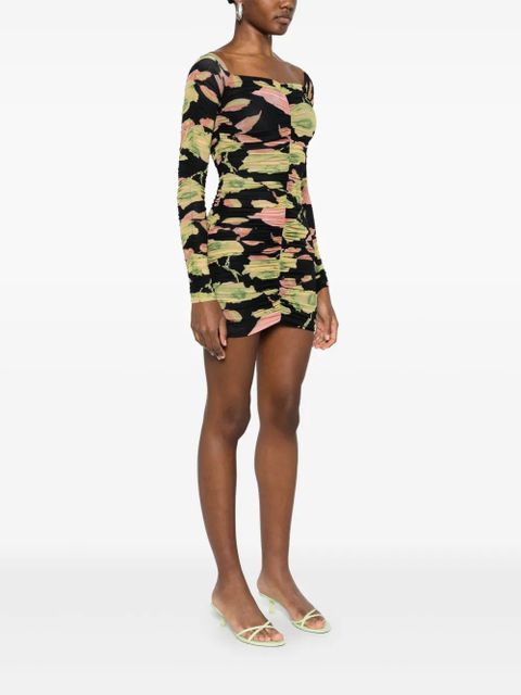 Blumarine floral-print mini dress - Black