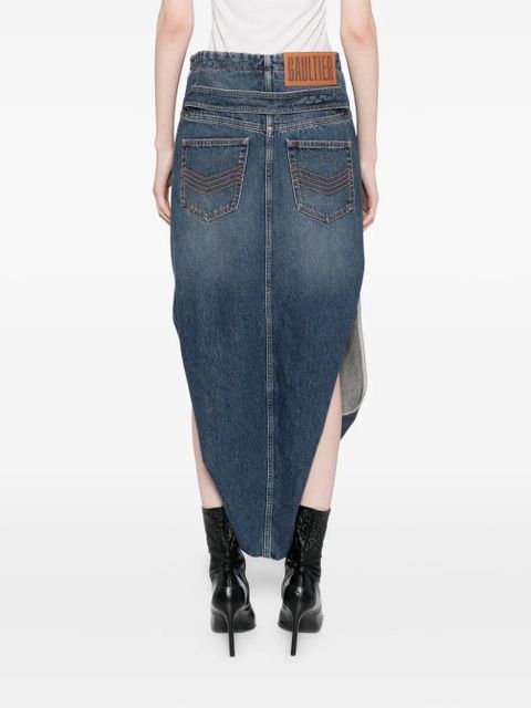Jean Paul Gaultier zipped denim skirt - Blue