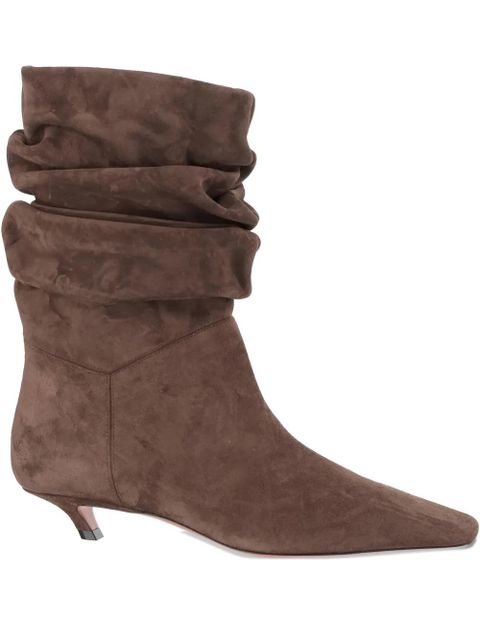 Amina Muaddi Jamie boots - Brown