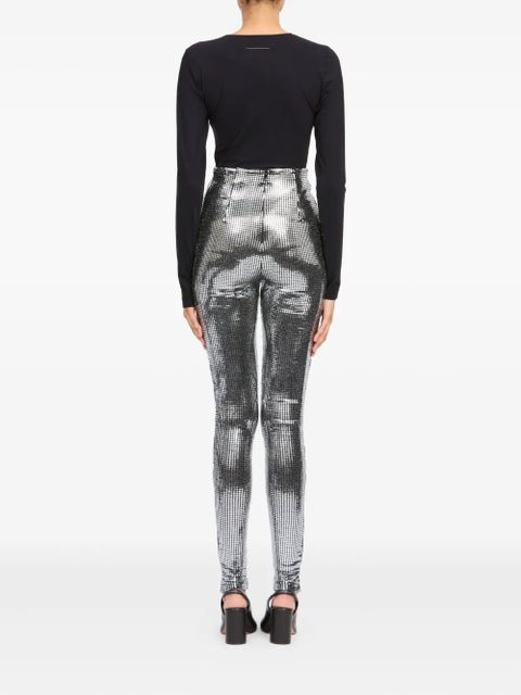 MM6 Maison Margiela sequinned tailored trousers - Silver
