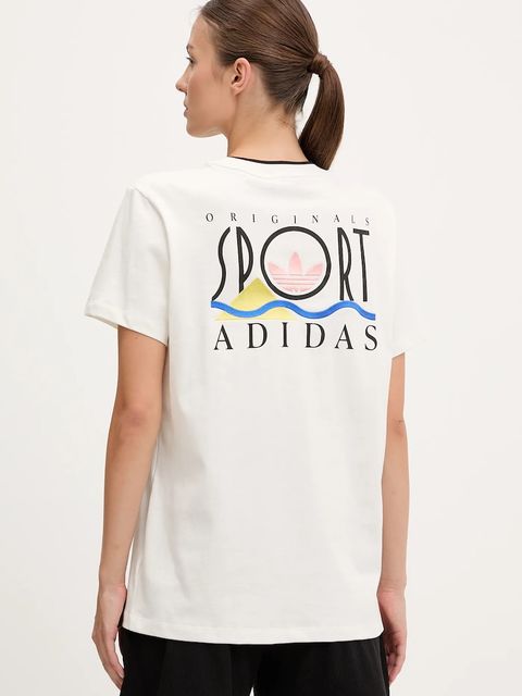 adidas Originals t-shirt bawełniany Graphic Loose T damski kolor biały JC7768