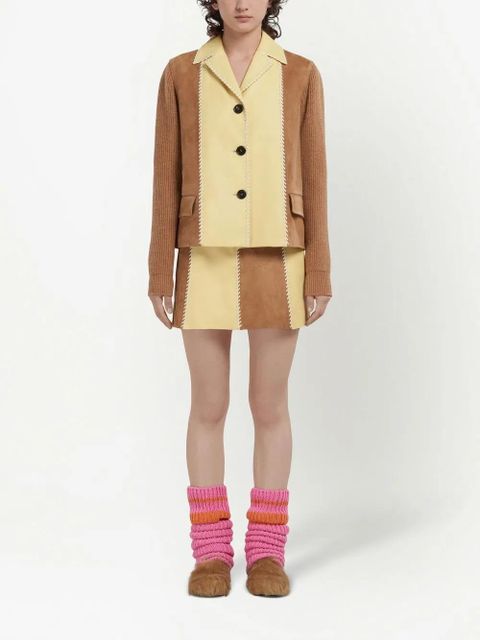 Marni panelled whipstitch-trim skirt - Brown - zdjęcie produktu nr 2