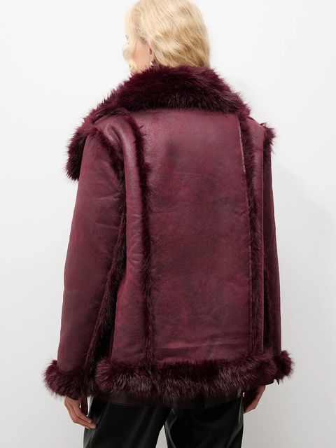 Answear.LAB płaszcz kolor bordowy