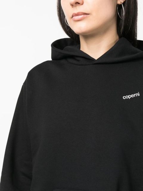 Coperni logo-print cotton hoodie - Black