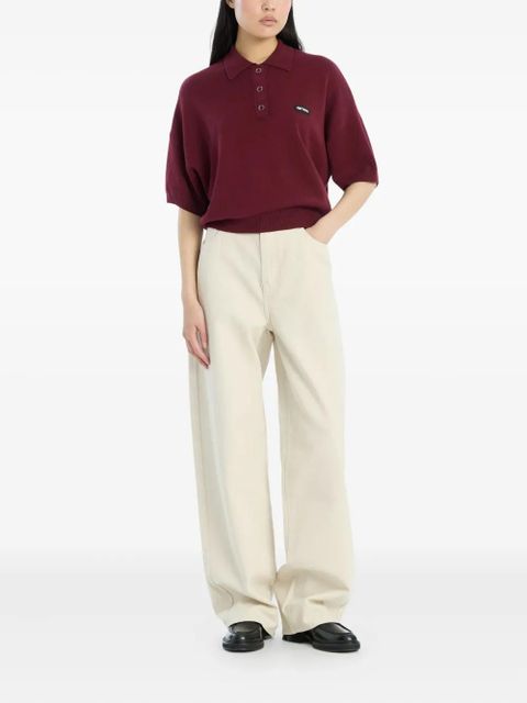 ROTATE BIRGER CHRISTENSEN logo-patch polo top - Red