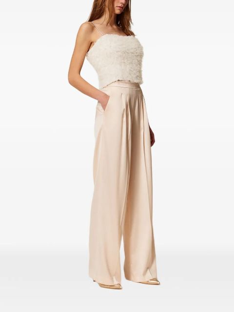 TWINSET wide-leg satin trousers - Neutrals