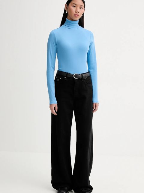 Marc O'Polo longsleeve kolor niebieski z golfem 5000007490 - zdjęcie produktu nr 2