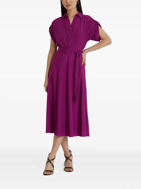 Lauren Ralph Lauren belted midi dress - Purple