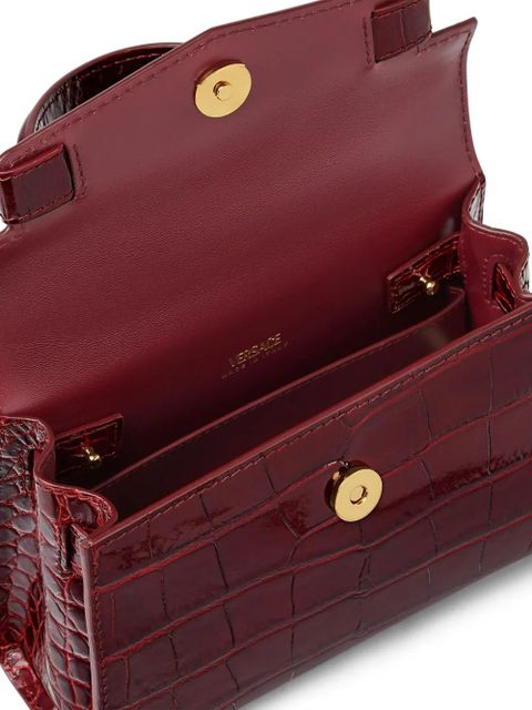 Versace small Medusa '95 croc-effect tote bag - Red