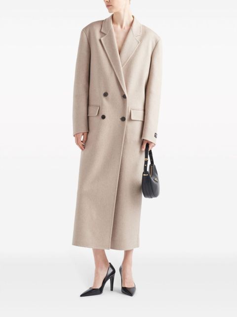 Prada double-breasted velour cashmere coat - Neutrals - zdjęcie produktu nr 2