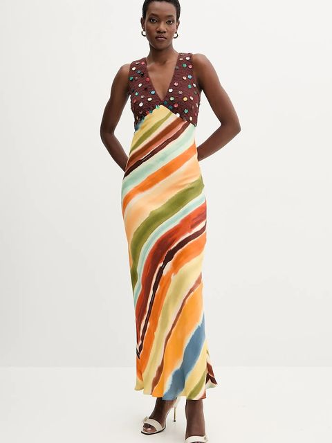 Never Fully Dressed sukienka bawełniana kolor pomarańczowy maxi rozkloszowana NFDDR2267 - zdjęcie produktu nr 1