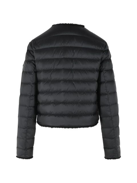 Moncler Fleurs bouclé-trim short down jacket - Black