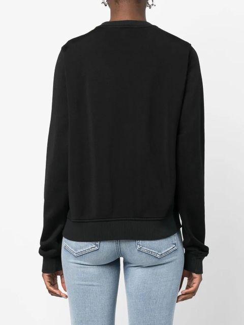 Diesel embroidered-logo crew neck sweatshirt - Black