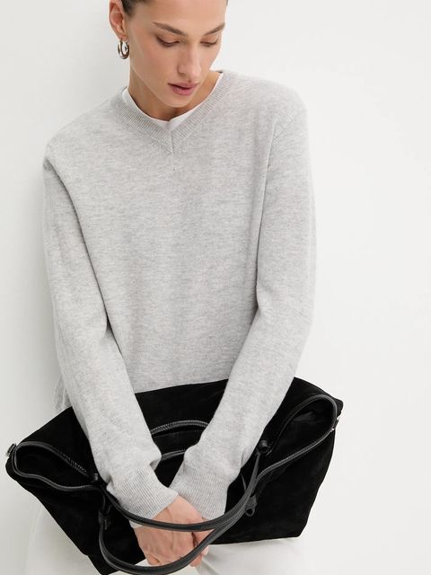 Answear.LAB sweter z wełny merino damski kolor szary lekki - zdjęcie produktu nr 1