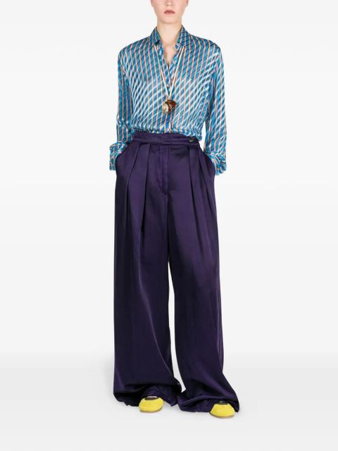 DRIES VAN NOTEN wide pleated trousers - Purple - zdjęcie produktu nr 2