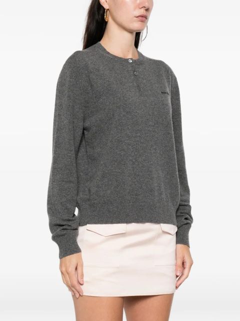 Miu Miu button logo sweater - Grey