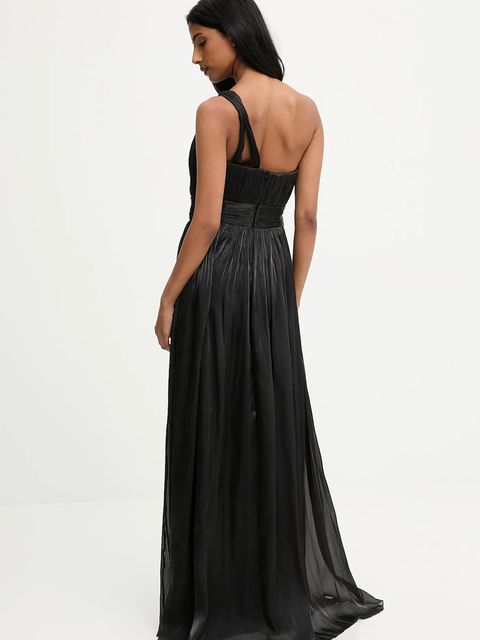 Answear.LAB sukienka kolor czarny maxi rozkloszowana