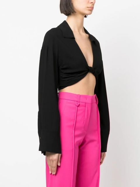 Blumarine twist-detail cropped top - Black