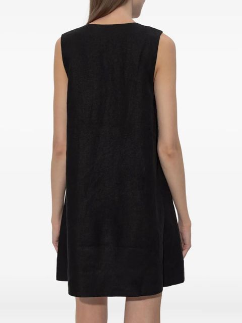 Posse Nancy button-up sleeveless mini dress - Black