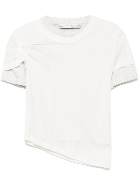 Christopher Esber sheer ribbed T-shirt - White