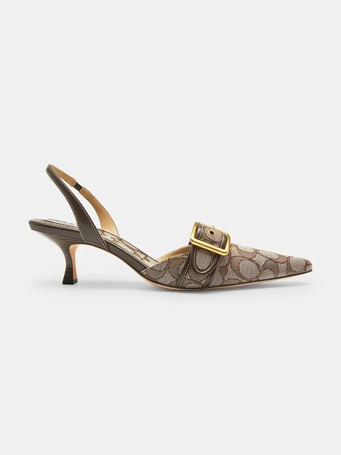 Coach szpilki Margot kolor beżowy CCV93 - zdjęcie produktu nr 1