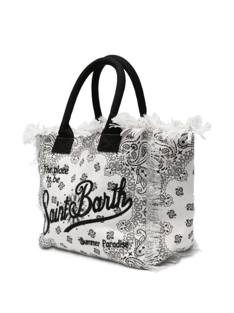 MC2 Saint Barth Vanity paisley-print frayed-edge shoulder bag - White - zdjęcie produktu nr 2