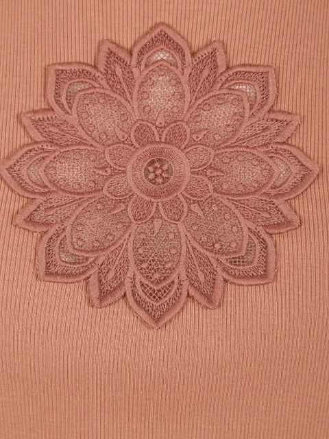 TWINSET floral-appliqué tank top - Brown