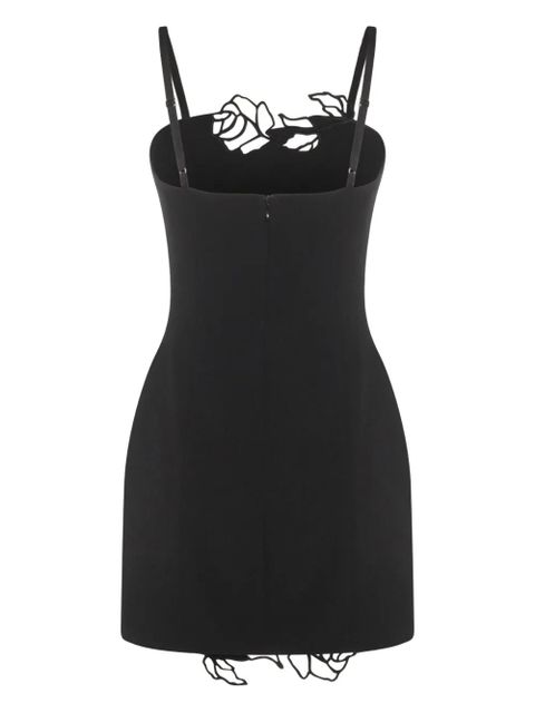 Blumarine rose-embellished mini dress - Black