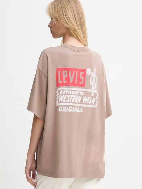 Levi's t-shirt bawełniany damski kolor brązowy 000G4
