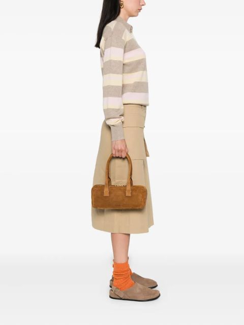 STAUD The Dude suede zip-top tote bag - Brown - zdjęcie produktu nr 2