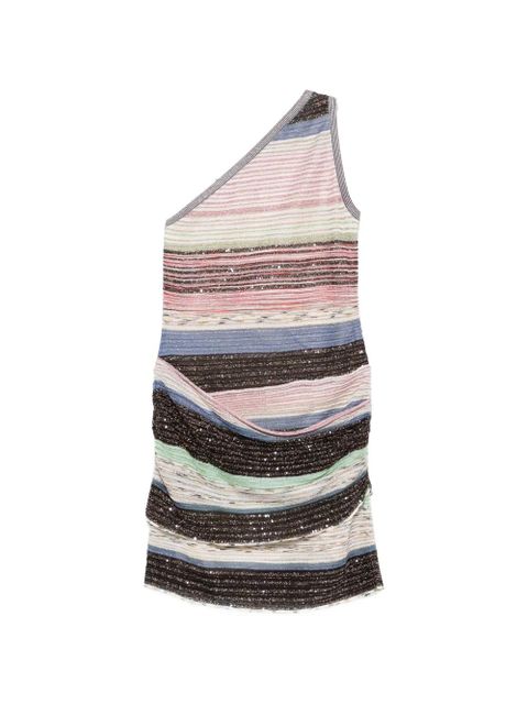 Missoni striped one-shoulder mini dress - Neutrals - zdjęcie produktu nr 1