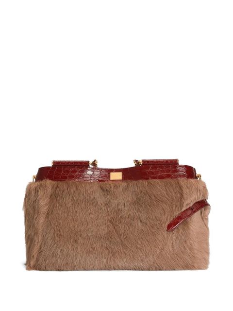 Dolce & Gabbana My Sicily shearling and alligator handbag - Neutrals - zdjęcie produktu nr 2