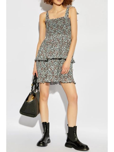 GANNI printed ruffled mini dress - Neutrals - zdjęcie produktu nr 2