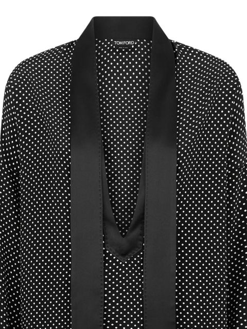 TOM FORD Lavalliere polka dot tuxedo blouse - Black - zdjęcie produktu nr 2