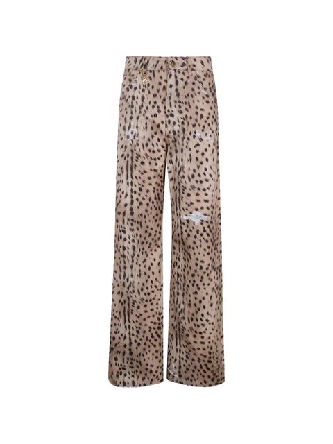 AMIRI animal-print wide-leg jeans - Neutrals - zdjęcie produktu nr 1