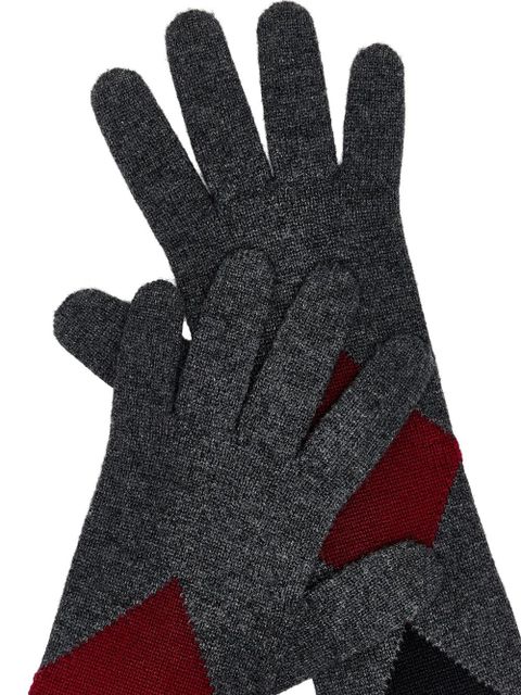 Proenza Schouler argyle-pattern long gloves - Grey