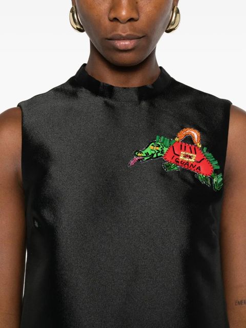 ALEMAIS Ginger embellished sleeveless mini dress - Black